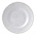 Aves Pearl Dinner Plate Diameter: 11\
Made in England
Fine Bone China
22 Carat Gold

Dishwasher safe, although handwashing is advisable
Not suitable for microwave use